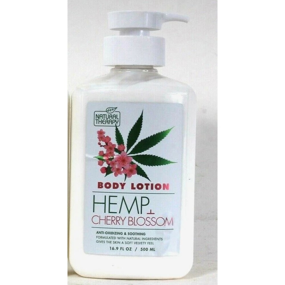 Natural Therapy Hemp Cherry Blossom Soothing Body Lotion 16.9 Oz New